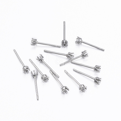 Tarnish Resistant 304 Stainless Steel Stud Earring Settings X-STAS-H376-96-1