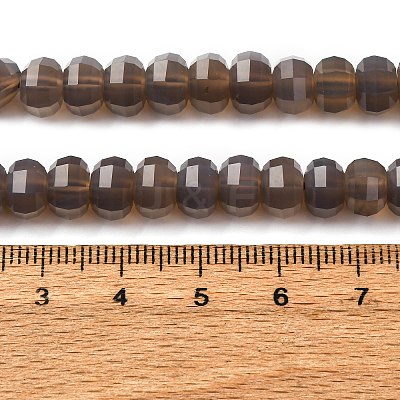 Natural Grey Agate Beads Strands G-P587-D04-02-1