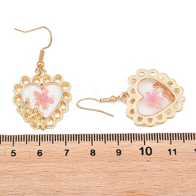 Alloy & Dried Flower Dangle Earrings AL-Z001-01G-02-1