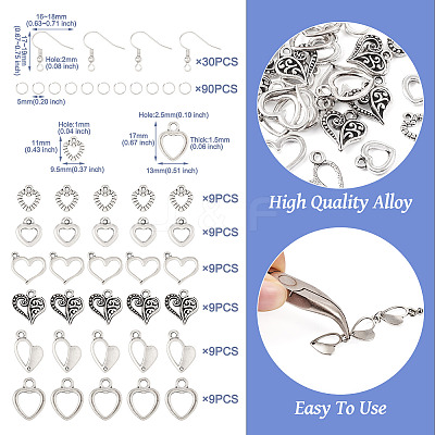 DIY Heart Earring Making Kit DIY-TA0005-40-1