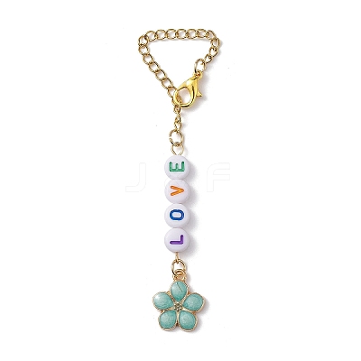 Valentine's Day Alloy Enamel & Acrylic Pendant Decorations HJEW-JM01837-S-1