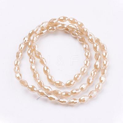 Electroplate Glass Beads Strands EGLA-J013-4X6mm-F18-1