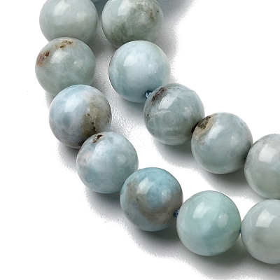 Natural Larimar Beads Strands G-B156-A01-6mm-1