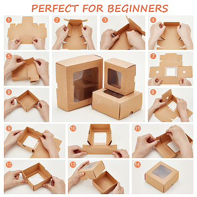 Folding Kraft Paper Cardboard Jewelry Gift Boxes LS-CON-WH0092-25C-1