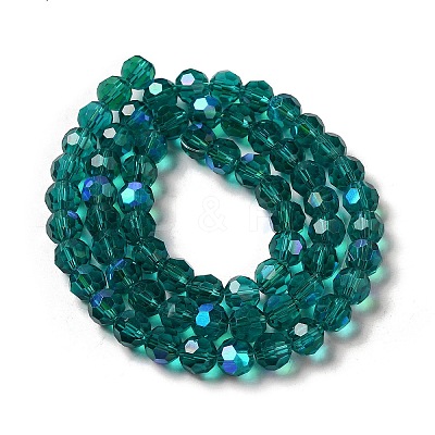 Electroplate Transparent Glass Beads Strands EGLA-A035-T8mm-L12-1