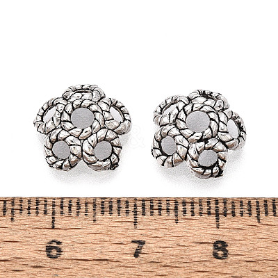 Tibetan Style Alloy Bead Caps TIBEB-T004-19AS-1