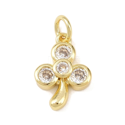 Brass Micro Pave Cubic Zirconia Charms LS-KK-H525-02B-G-1
