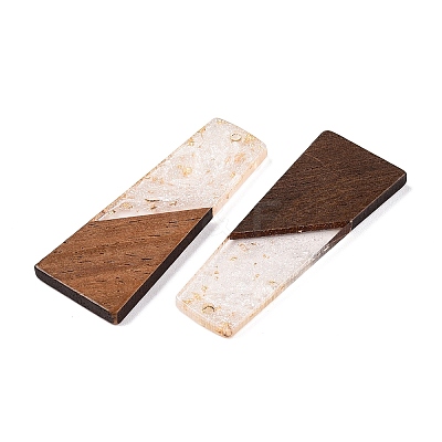 Opaque Resin & Walnut Wood Pendants RESI-T058-04M-1
