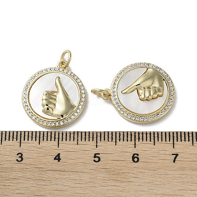 Gesture Theme Brass Micro Pave Cubic Zirconia Pendants KK-G485-18B-G-1