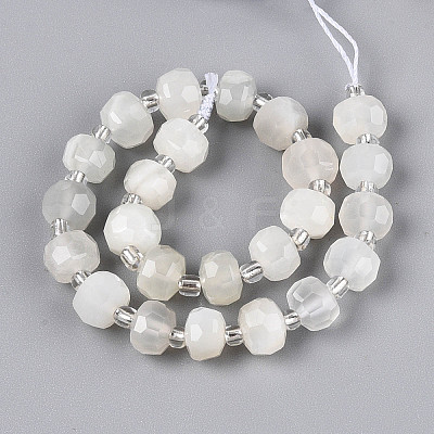 Natural White Moonstone Beads Strands G-N327-08A-09-1