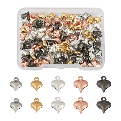 100Pcs 5 Color Stainless Steel Pendants STAS-BT0001-14-1