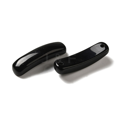 Natural Obsidian Connector Charms G-G095-01D-1