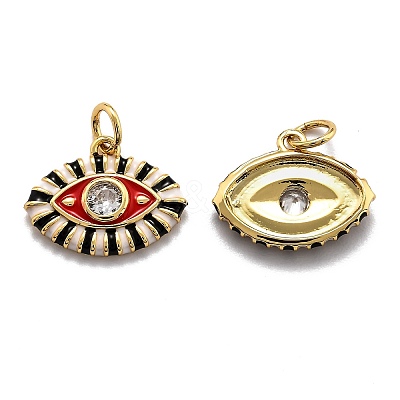 Brass Cubic Zirconia Pendants X-ZIRC-O044-03D-G-1