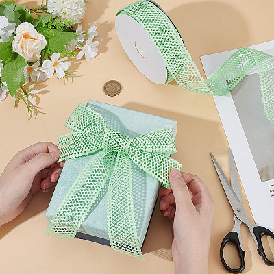 Polyester Hollow Grid Ribbons OCOR-WH0105-107A-1