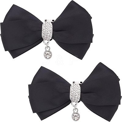2Pcs Detachable Polyester Bowknot Shoe Decoration AJEW-FG0002-01B-1
