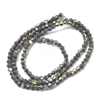 AB Color Plated Opaque Glass Beads Strands GLAA-G127-02B-1