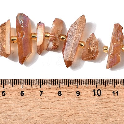 Electroplate Natural Quartz Crystal Beads Strands G-F800-B09-1