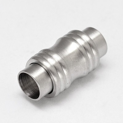 Tarnish Resistant Column 304 Stainless Steel Magnetic Clasps with Glue-in Ends STAS-D070-09-1