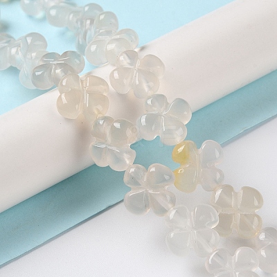 Natural White Agate Beads Strands G-M418-D03-01-1