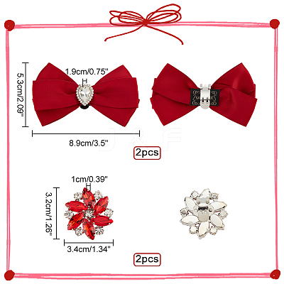 Wedding Shoe Decoration Sets AJEW-NB0005-13C-1