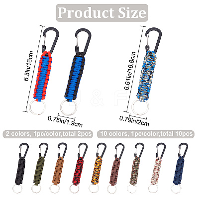 12pcs 12 colors Aluminum Rock Climbing Carabiners KEYC-CP0001-03-1