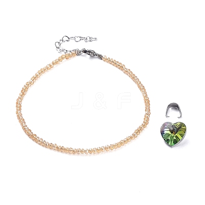 Electroplate Glass Beads Anklets AJEW-AN00279-05-1