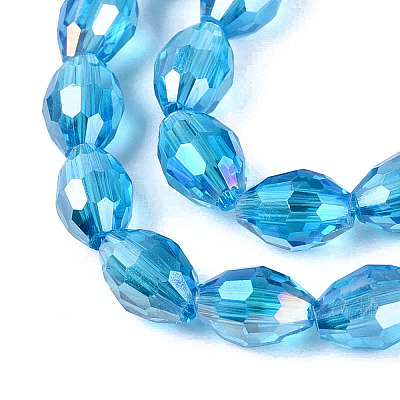 Electroplate Transparent Glass Beads Strands GL-N002-01A-A11-1