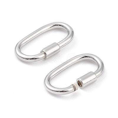 Anti-Tarnish Rhodium Plated 925 Sterling Silver Locking Carabiner Clasps STER-K173-20P-1