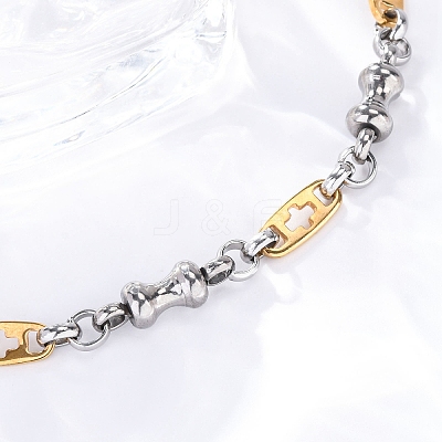 201 Stainless Steel Byzantine Chain Bracelets BJEW-B078-170GP-1
