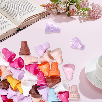 50Pcs Baking Paint Opaque Acrylic Beads MACR-SP0002-17-1