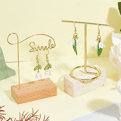 2 Pairs 2 Styles Alloy Enamel Dangle Earrings EJEW-HS00006-1