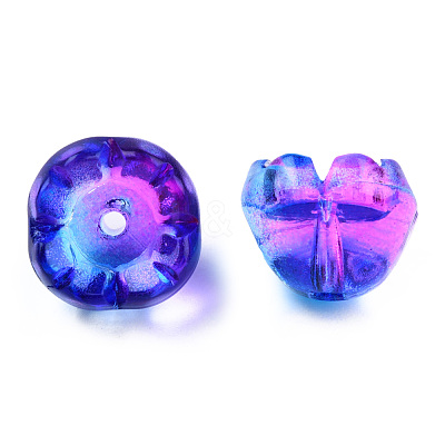 Transparent Spray Painted Glass Beads GLAA-N035-032-G01-1