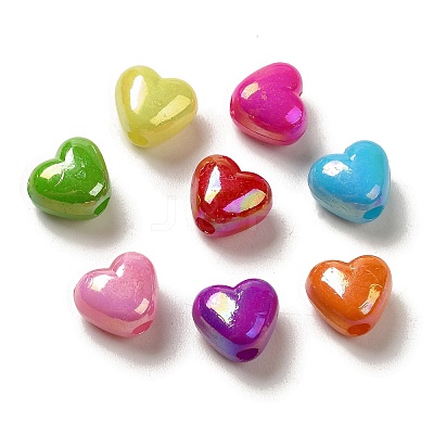 Plating Opaque Acrylic Beads OACR-E039-56-1