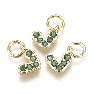 Brass Micro Pave Cubic Zirconia Charms ZIRC-F111-08G-05-1
