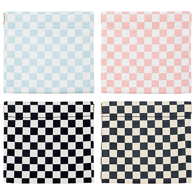 4Pcs 4 Colors PU Imitation Leather Cosmetic Pouches AJEW-AN0007-42-1