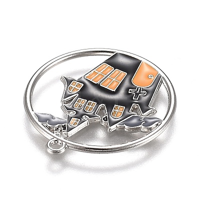 Halloween Theme Alloy Enamel Pendants ENAM-J649-12P-02-1