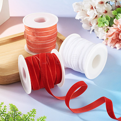 30 Yards 3 Colors Single Face Velvet Ribbon SRIB-TA0001-33A-1