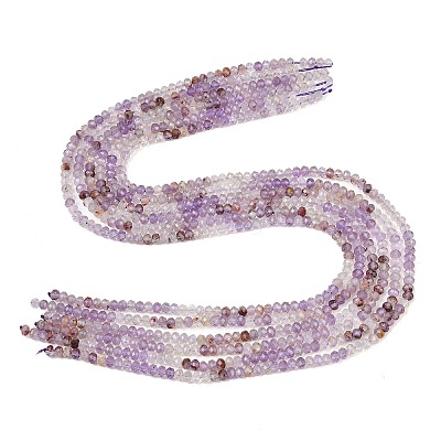 Natural Purple Phantom Quartz Purple Lodolite Quartz Beads Strands G-B175-A22-3x4mm-1