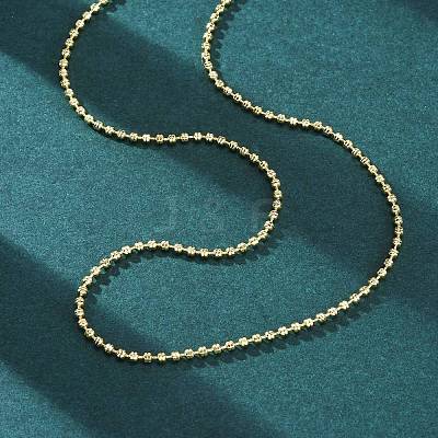 Brass Rondelle Link Chain Necklaces for Women X-NJEW-K282-04G-1