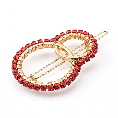 Alloy Hollow Geometric Gemstone Beads Hair Barrettes PHAR-JH00075-01-1