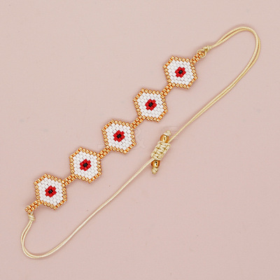 Handmade Glass Seed Bead Braided Bead Bracelets YX9052-1-1