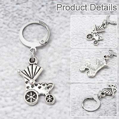 20Pcs 10 Styles Mixed Shapes Alloy Pendant Locking Stitch Markers HJEW-CJ00040-1
