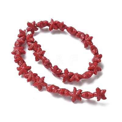 Synthetic Coral Dyed Carved Beads Strands CORA-K009-06A-03-1