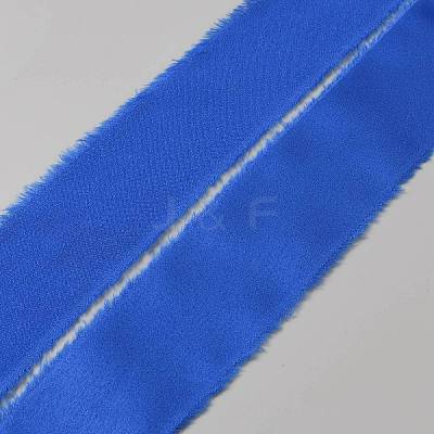 5M Polyester Satin Frayed Ribbon OCOR-WH0078-220B-1