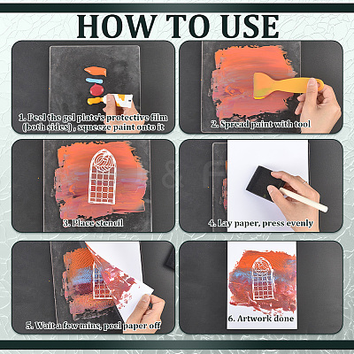 Silicone Reusable Gel Printing Plate for Arts and Crafts DIY-WH0816-134B-1