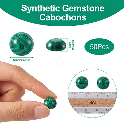 Synthetic Malachite Cabochons G-R416-12mm-38-1