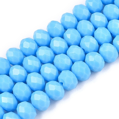 Opaque Solid Color Imitation Jade Glass Beads Strands EGLA-A044-P8mm-D08-1