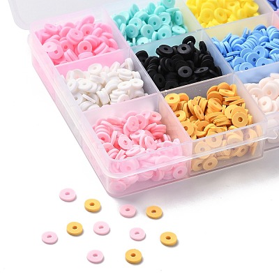 150G 15 Colors Handmade Polymer Clay Beads CLAY-JP0001-11-6mm-1