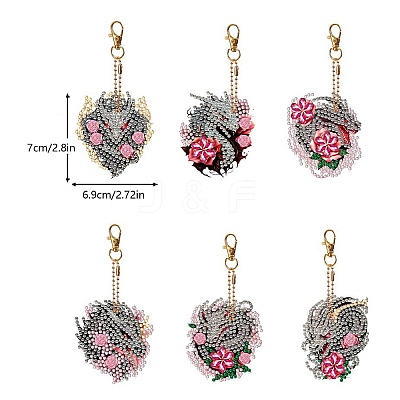Dragon with Flower Diamond Painting Pendant Decoration Kits PW-WG17767-01-1