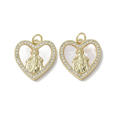 Brass Micro Pave Cubic Zirconia Pendants KK-G485-19D-G-1